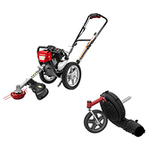 Wheeled String Trimmer With Edger Attachment And Blower Attachment Combo Kit