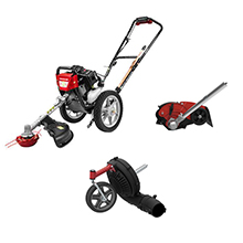 Wheeled String Trimmer With Edger Attachment And Blower Attachment Combo Kit